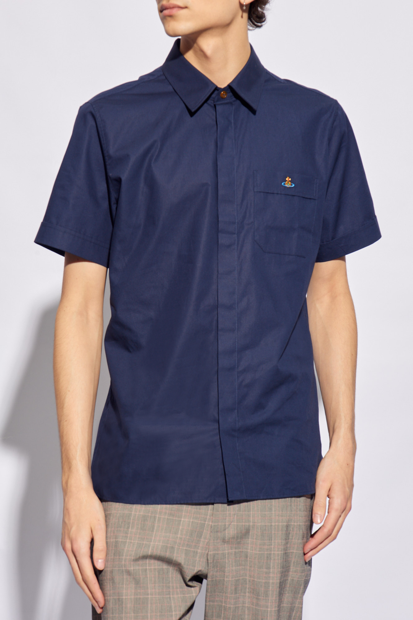 Vivienne westwood navy deals short sleeve shirt